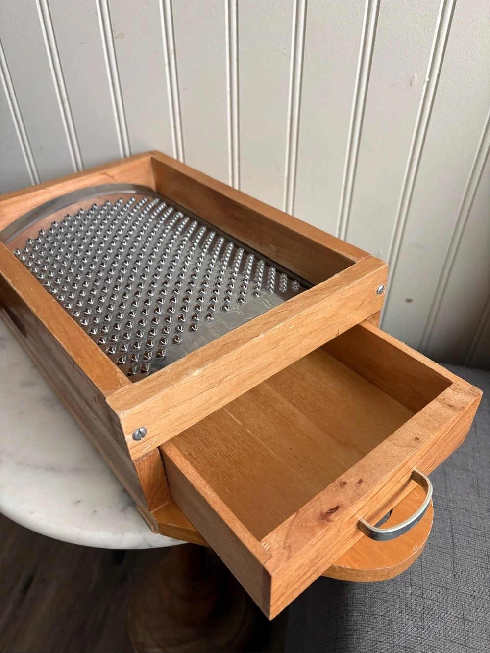 Vintage Italian Wooden Box Parmesan Cheese Grater VTG Retro Rustic Primitive - Picture 6 of 12
